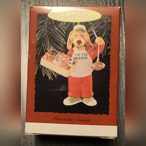 Hallmark Keepsake 1996 "Fan-tastic Season" Fan Dog Sports Ornament Vintage